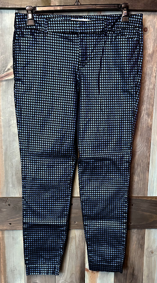Old Navy Pixie Black Metallic Blue Houndstooth Sl… - image 1