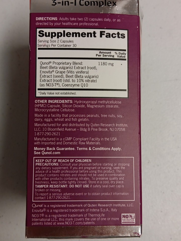 Qunol Beets + CoQ10 Blood Pressure Support 60 Capsules eBay