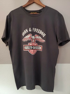 Harley-Davidson Motor Cycles Iron and Freedom Gray T-Shirt - 96667