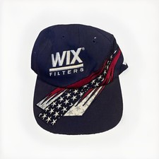 Vintage Wix Filters Snapback Hat Cap Dana Nascar Made In USA Navy Blue Spellout