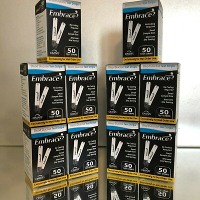 Embrace Blood Glucose Test Strips 500 Count.  EXP 02/2027 FREE SHIPPING