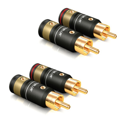 VIABLUE  T6s RCA Cinchstecker Schraubversion für Kabel-Ø 6- 8 mm 4er Set | 30510