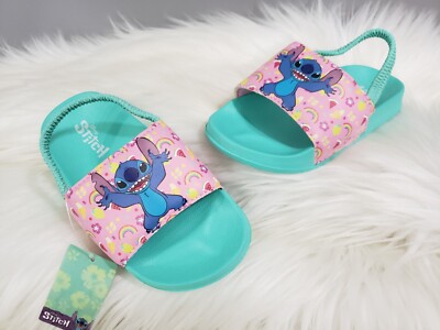 NEW WITHOUT BOX Disney Stitch Girls Toddler Sandal Slides Non-slip