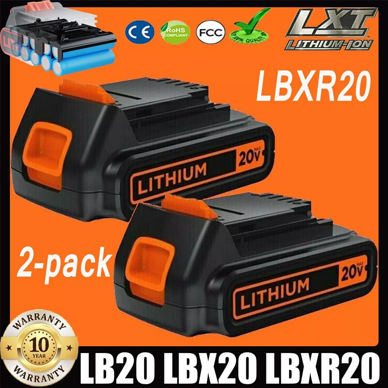 2PACK 20V Replacement for Black Decker 20Volt MAX Lithium LBXR20 Battery LBX4020