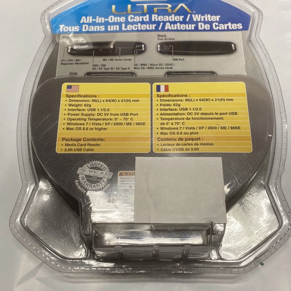 ULTRA ALL IN ONE CARD READER/writer Usb 2.0 New With Cord - Image 3 of 4