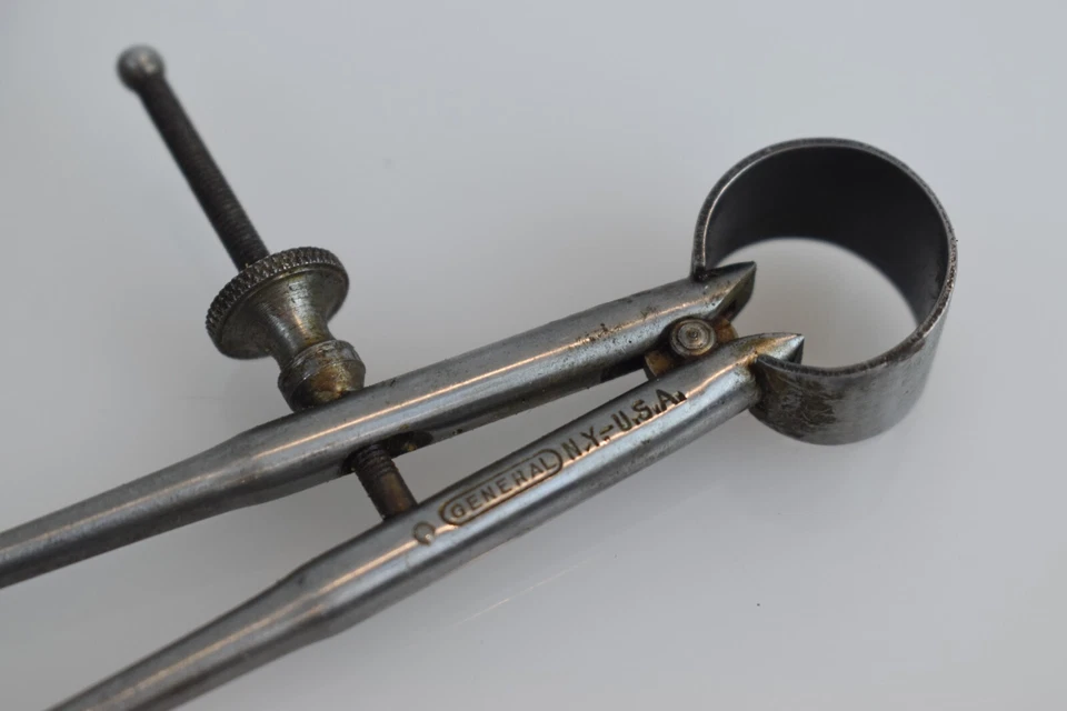 General Tool USA 4" Inside Caliper Screw Set Round Leg Vintage Machinist - Image 2 of 4