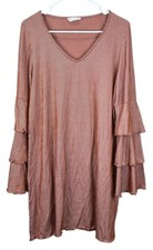 Altar’d State Orange Striped Tier Sleeve Dress Women's Size Small Boho