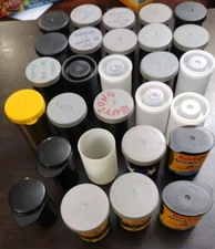 28 Lot Plastic Empty Film Canisters Storage Crafts Advantix Kodak 35mm Fuji