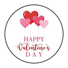 30 HAPPY VALENTINE'S DAY HEART ENVELOPE SEALS LABELS PARTY FAVORS STICKERS 1.5"