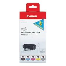 Canon PGI-9 Black /Cyan/Magenta/Yellow/Grey Inkjet Cartridges BOXED 