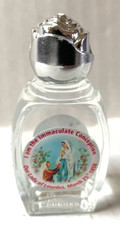 Holy Water Glass Bottle "Mary Immaculate" Catholic Religious - Empty