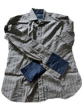 Ted Baker London Archive Blue Striped Button Up Shirt Size 17 Preppy Casual