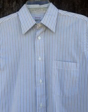 Vintage Hathaway English Poplin Men s Button Down Short Sleeve Shirt Size 15