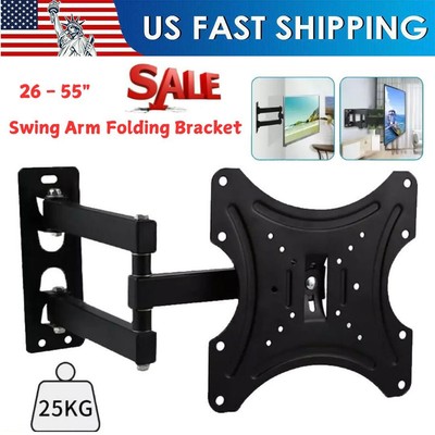 Full Motion TV Wall Mount Bracket Swivel Tilt for 26~55'' LCD USA Fast Shipping