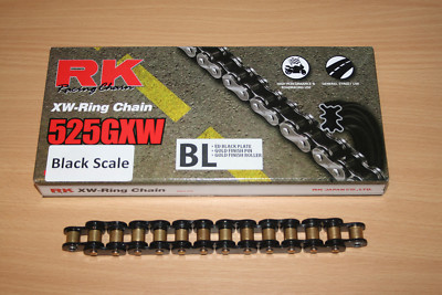 RK racing chain Profi Motorrad Kette X-W-Ring 525GXW black scale 112 Glieder neu
