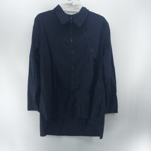 Camisa túnica mujer Stella Carakasi talla grande negra alta-baja informal cremallera completa COMO ESTÁ - Imagen 1 de 15