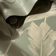 Image of Kailani Palm Leaves Exotic Foliage Belgravia Wallpaper Sage Green Beige 59120