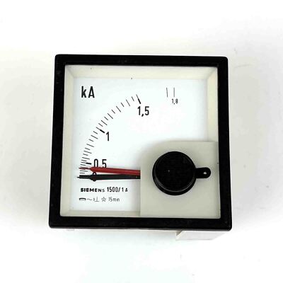 Siemens Amperemeter 1500/1A, Analog Einbaugerät Maße ca.68x68x60mm, used