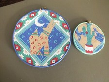 Collectible Beautiful Handmade Wall Hanging Set2 Western Design 9 1/2"  5 1/2"