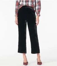 J. Crew Pants Women 8 Velvet Pull On Black High Rise Ankle Straight B28