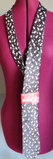 Holiday Traditions Necktie Black With Silver Snowmen Christmas