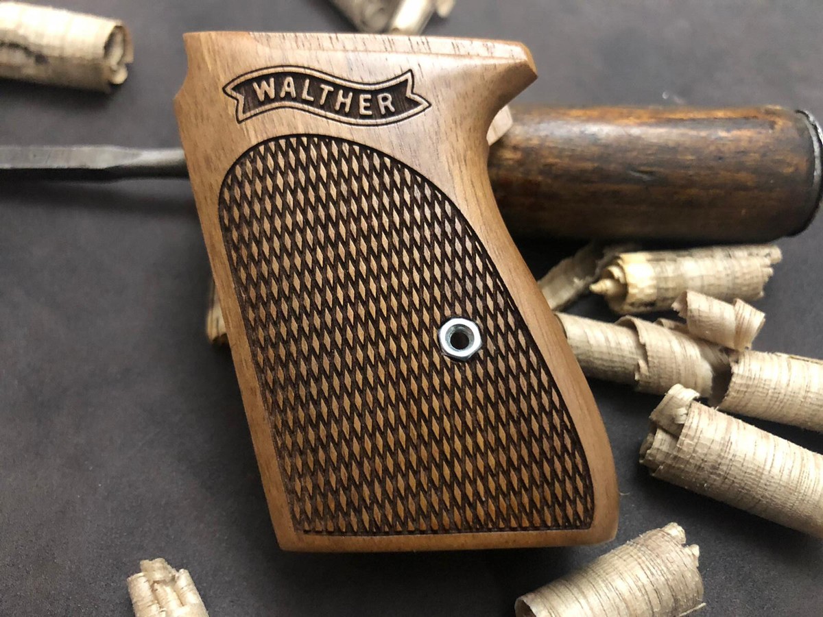 Walther PPK Turkish Walnut Wood Grips Set. Fits Interarms PPK