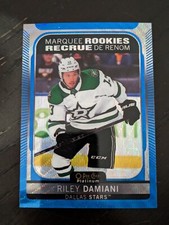 Riley Damiani 2021-22 O-Pee-Chee Platinum Marquee Rookies RC #291 Blue Surge 