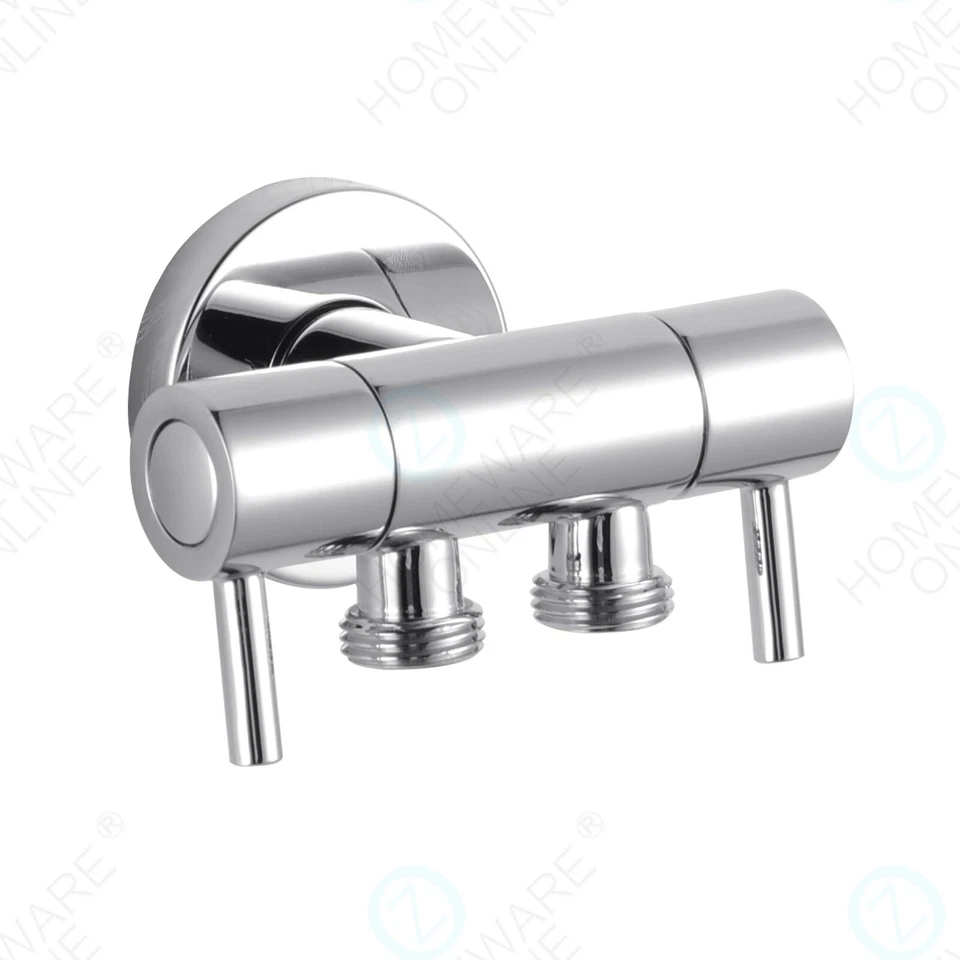 ACA Black/Chrome 1-In-2-Out Double Switch Dual Control Brass Toilet Bidet Valve - image 3 of 4