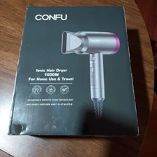 CONFU Ionic Blow Dryer 1600W Portable Lightweight Fast Drying Negative Ion