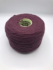 Large 1150 Gram Cone Of Chunky 95% Wool Gimp Yarn In A Rich Grape Shade.