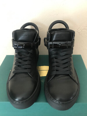 Buscemi Sneakers 100mm Smooth Leather Black New