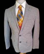 J.Crew Ludlow Gray Glen Plaid Baird McNutt Linen Cotton Men's 38R Blazer Jacket