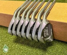 Used Right Handed Ping White Dot Zing 2 Irons 3-9 JZ Stiff Flex Steel Golf Set