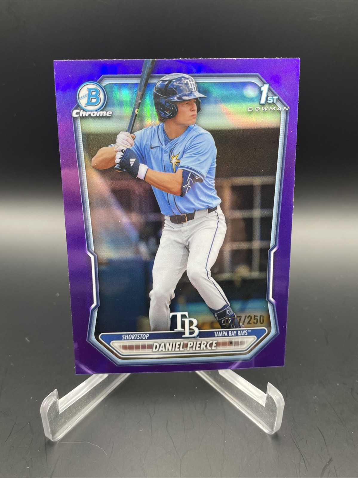 2026 1st bowman chrome Daniel Pierce Bcp-77 True Purple refractor /250