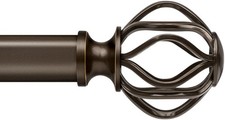 Bronze Curtain Rod for Windows 28-48 Inch, Adjustable 1 Inch Diameter Heavy