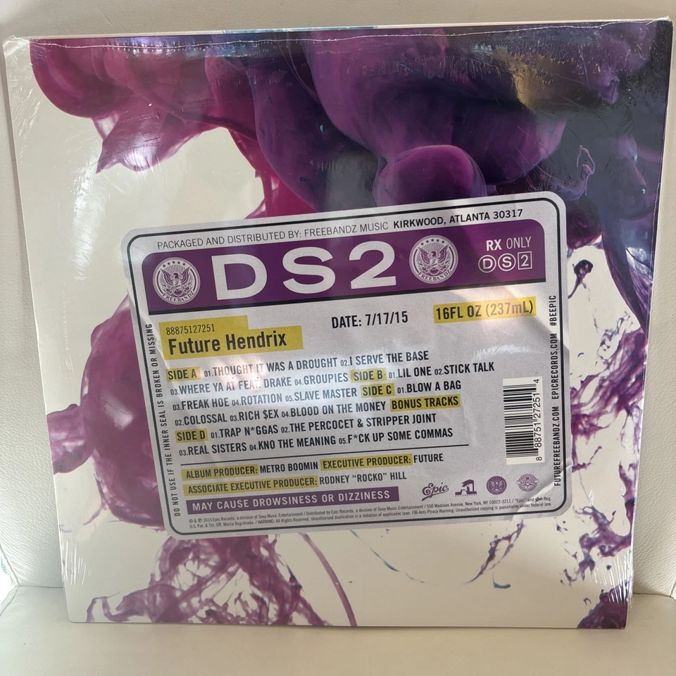 Future DS2 2-LP Blue/Purple Colored Vinyl, 2015 1st Pressing Sealed Hype Sticker - Image 3 of 4