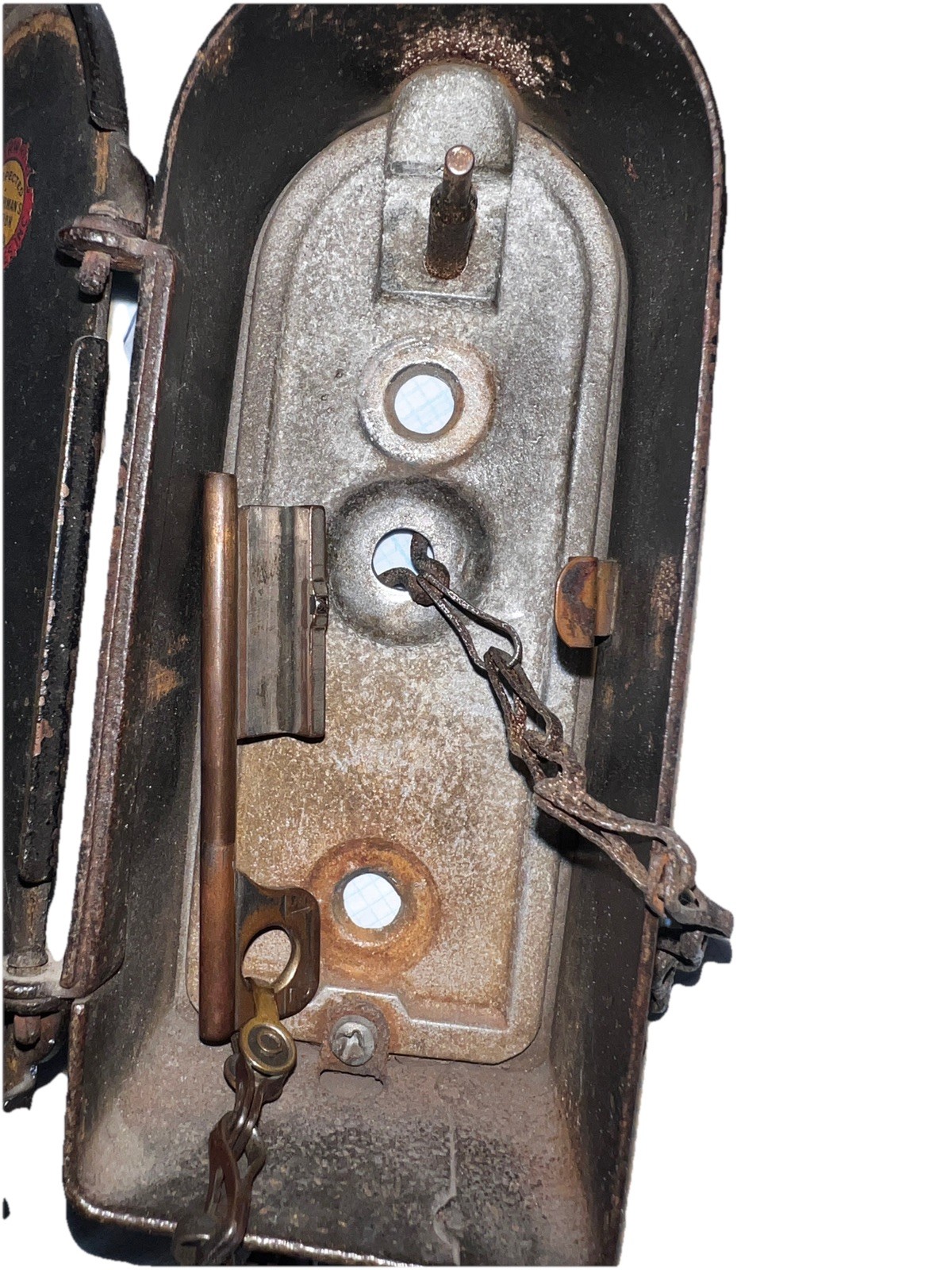 Vintage DETEX Watch Clock Corp Watchman’s Station Box #16 w/ #16 Key on Chain