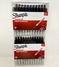 NEW Sharpie 2042918 Permanent Markers Fine Pt- Black, 48 Count 2 Boxes X 24 