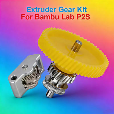 3D Printer For Bambu Lab P2S Hardened Steel Nickel Coated Extruder Gear Kit Set