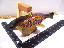 Spearing Decoy 8" Golden Trout & Display Stand - Handcrafted in Wi., U.S.A. -WRS
