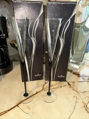 PAIR of Rosenthal Studio Line Champagne Flutes - Signed and in Original Boxes