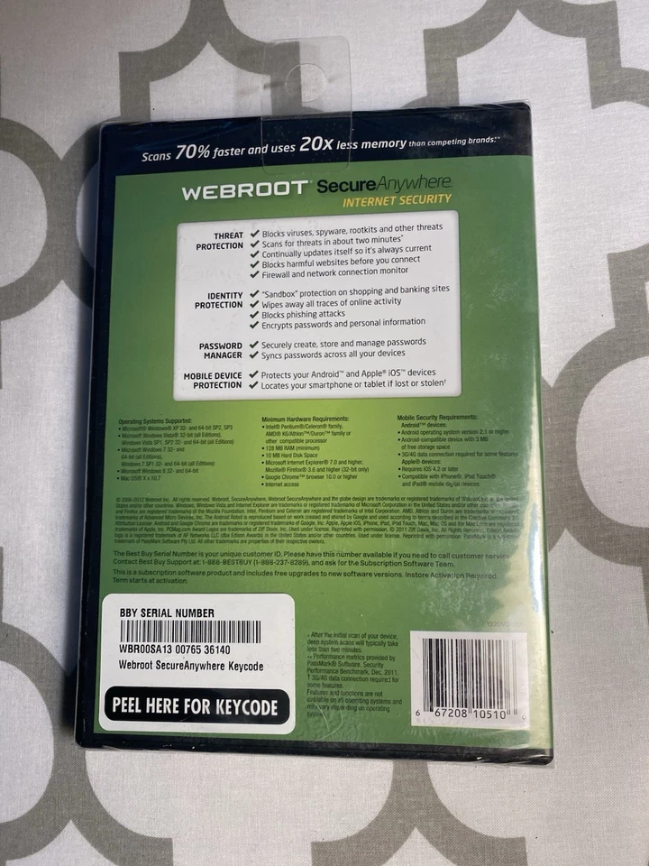 Webroot Secure Anywhere Internet Security Complete 2013 Sealed - Image 3 of 3