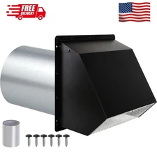 4 Inch Hooded Wall Vent with Screen and Damper,Outdoor Dryer Vent Cover for ...
