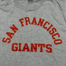 San Francisco Giants Vintage Gray Large T-Shirt Screen Stars Label Original NOS
