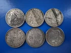 Lot of 6 (1921) Silver Morgan Dollars (90% Silver) Circulated
