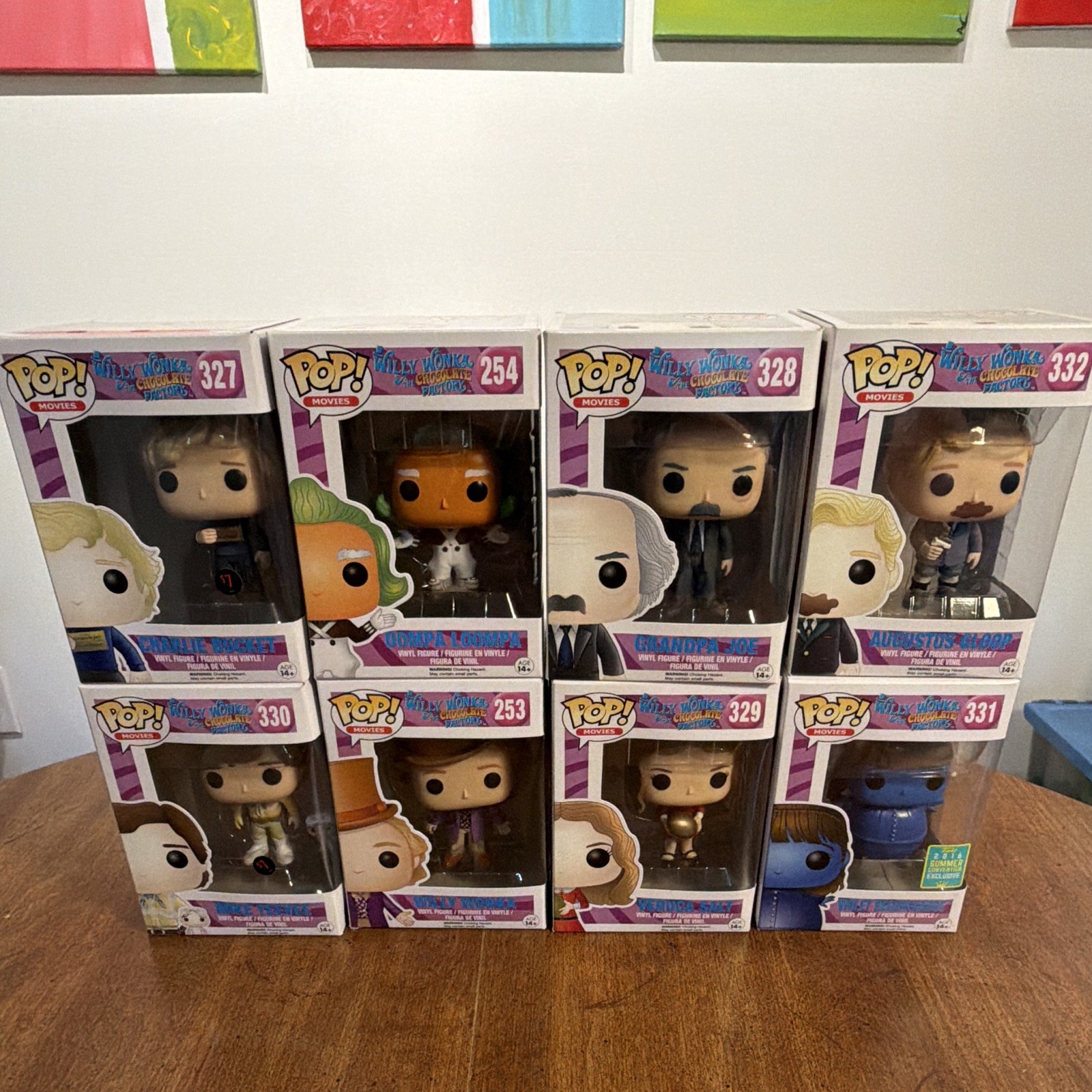 Funko Pop Willy Wonka y la Fábrica de Chocolate Juego Completo Abovedado