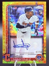 Angel Martínez 2025 Topps Chrome Gold Topps Logofractor /50 RC