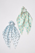 NWT ANTHROPOLOGIE FRASIER STERLING GOLF TENNIS SPORT HAIR SCARVES, SET OF 2