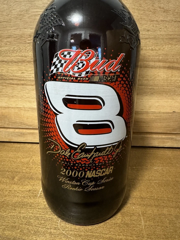 Budweiser Dale Earnhardt Jr Nascar Winston Cup Rookie 2000 botella de vidrio de 15 pulgadas Foto 2 de 4