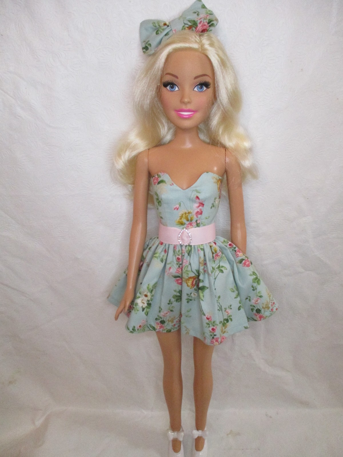 Handmade By Me Dress Made to Fit Barbie Best Fashion Friend 28" doll. Birds.